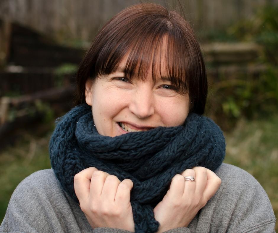woman with scarf outside