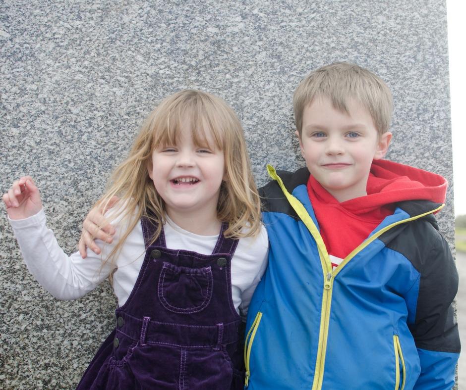 siblings in park