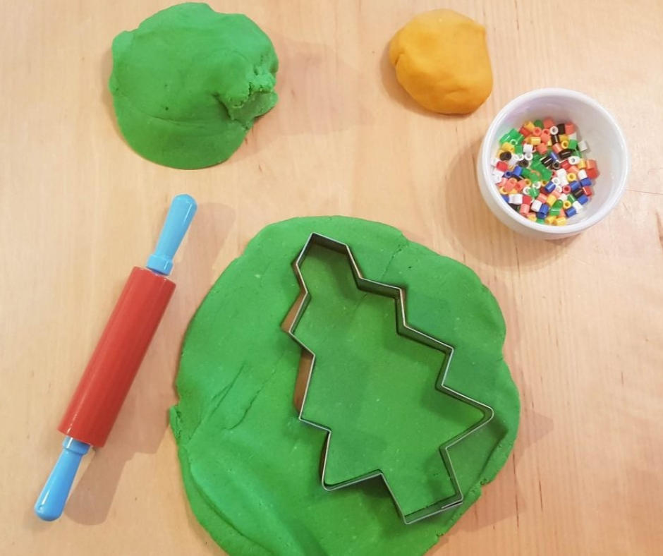Christmas play dough between Christmas and New Year