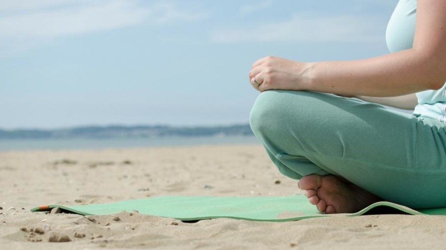 Me time beach yoga Swansea ParkLives