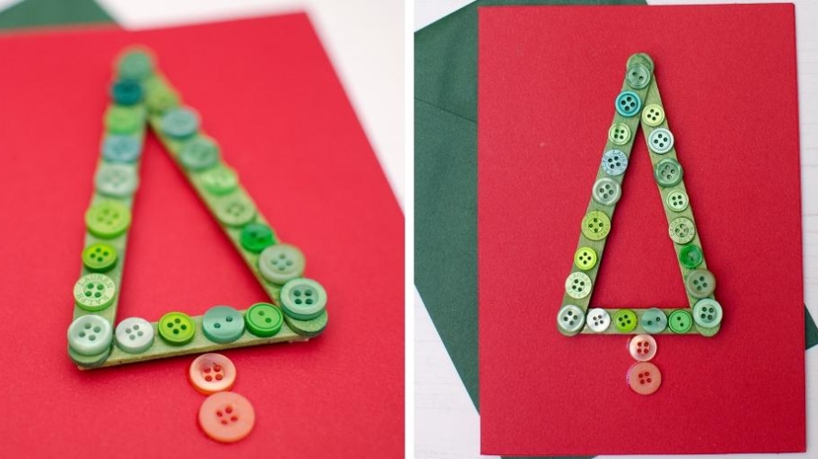simple fun Christmas tree card