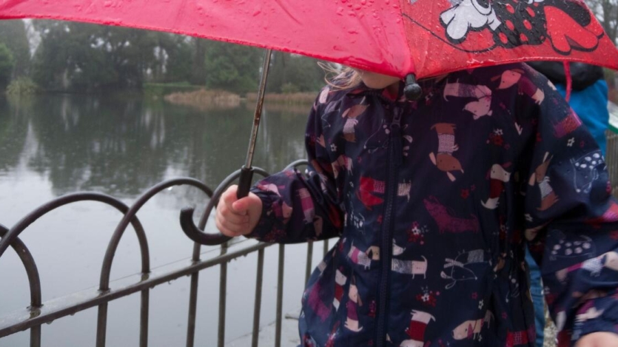 Enjoying rainy day walks with the kids